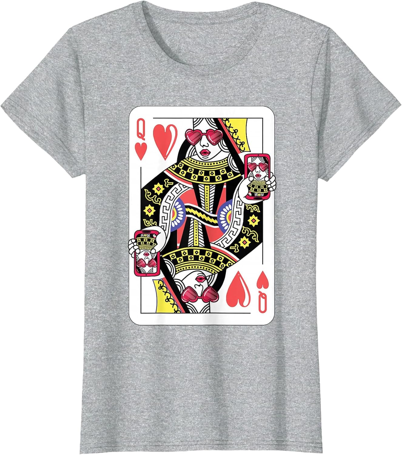 Queen of Hearts Funny Playing Card Shirt. Poker Costume Gift