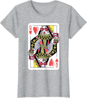 Queen of Hearts Funny Playing Card Shirt. Poker Costume Gift