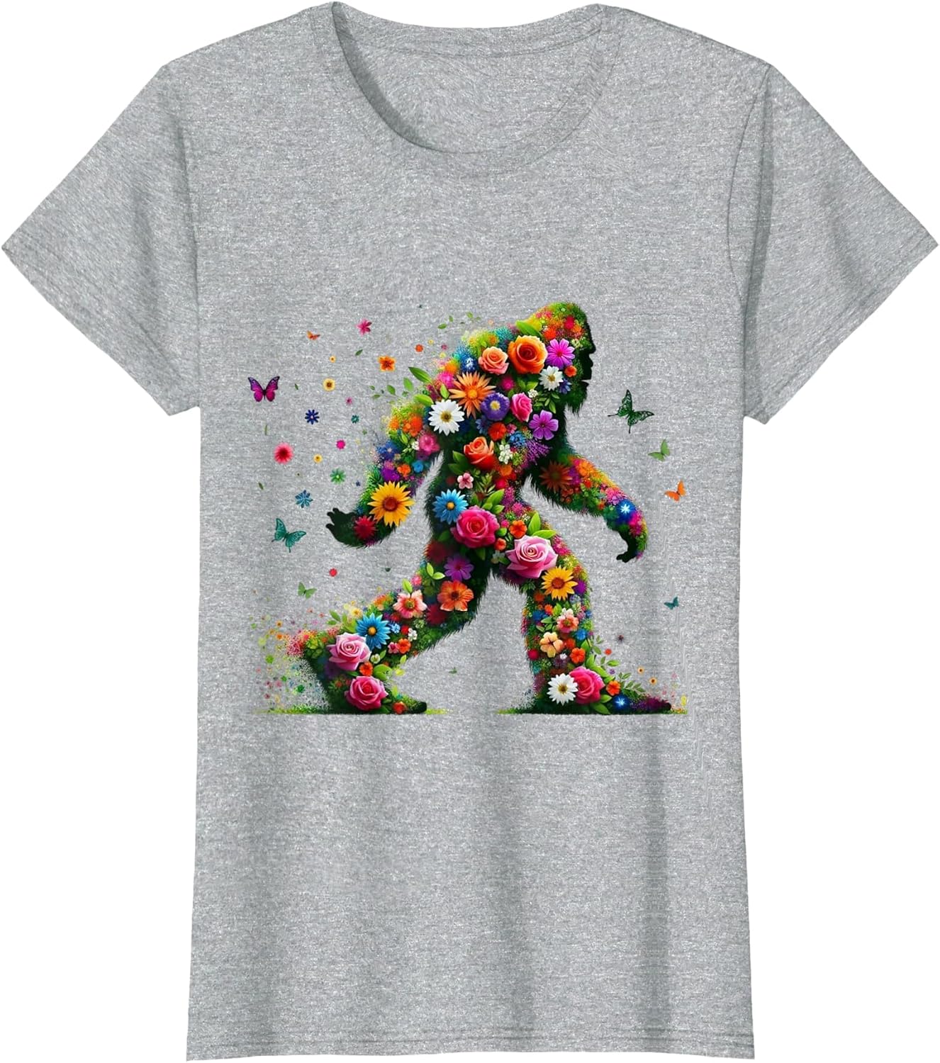 Floral Bigfoot Colorful Flower Power Hippie Sasquatch Art