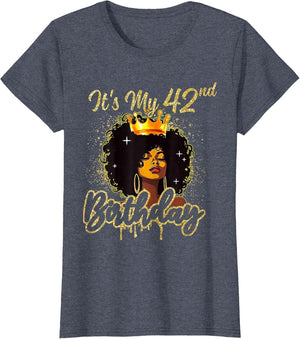 It's My 42nd Birthday Queen 42 Years Old Crown Gold Women