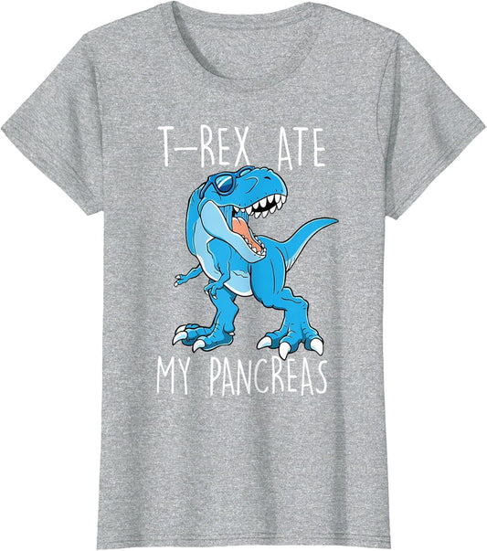 T-Rex Ate My Pancreas Funny Diabetes Awareness Boys Dinosaur