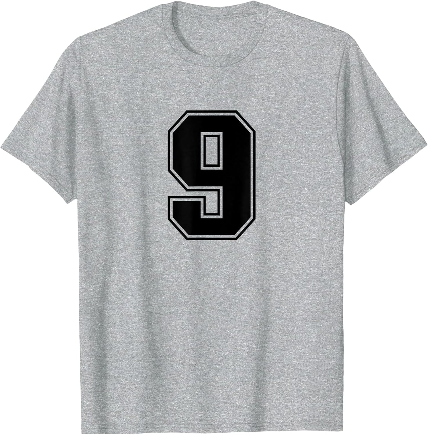 Number #9 Black Sports Fan Jersey Number