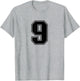 Number #9 Black Sports Fan Jersey Number