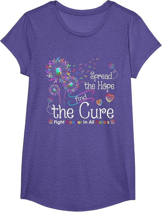 Fight Cancer in All and Everyday Colors Ribbons Flower Heart