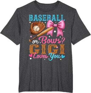 Baseball or Bows Gigi Loves You Gender Reveal Baby Party