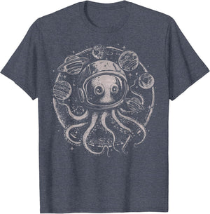 Funny Astronaut Octopus Outer Space UFO Alien Cosmic Horror