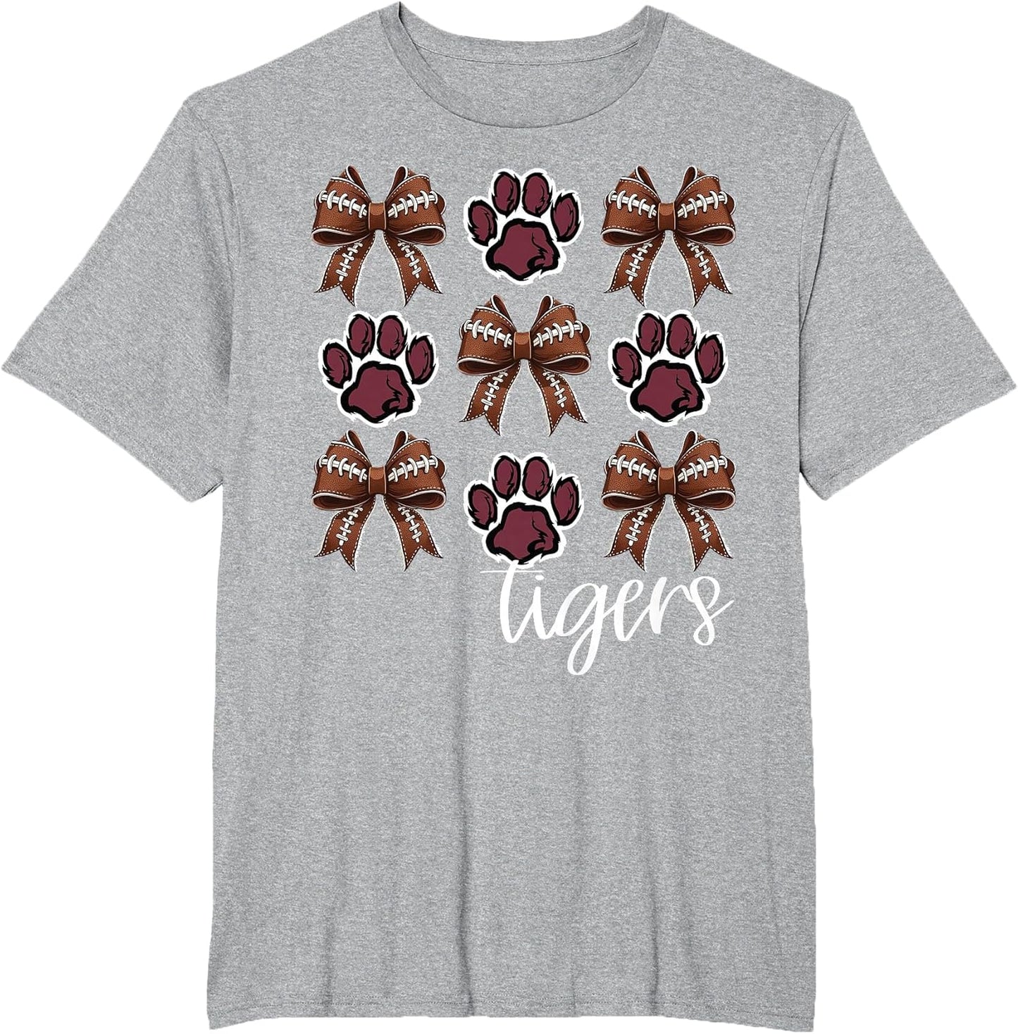 Tigers Football Mom Coquette Bows Game Day Maroon Tigers
