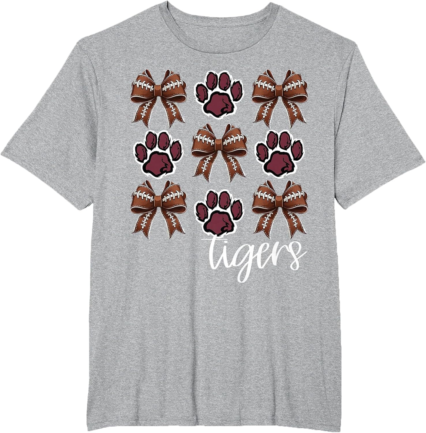 Tigers Football Mom Coquette Bows Game Day Maroon Tigers