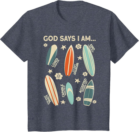 God Says I Am Surfing Lover Men Women Christian
