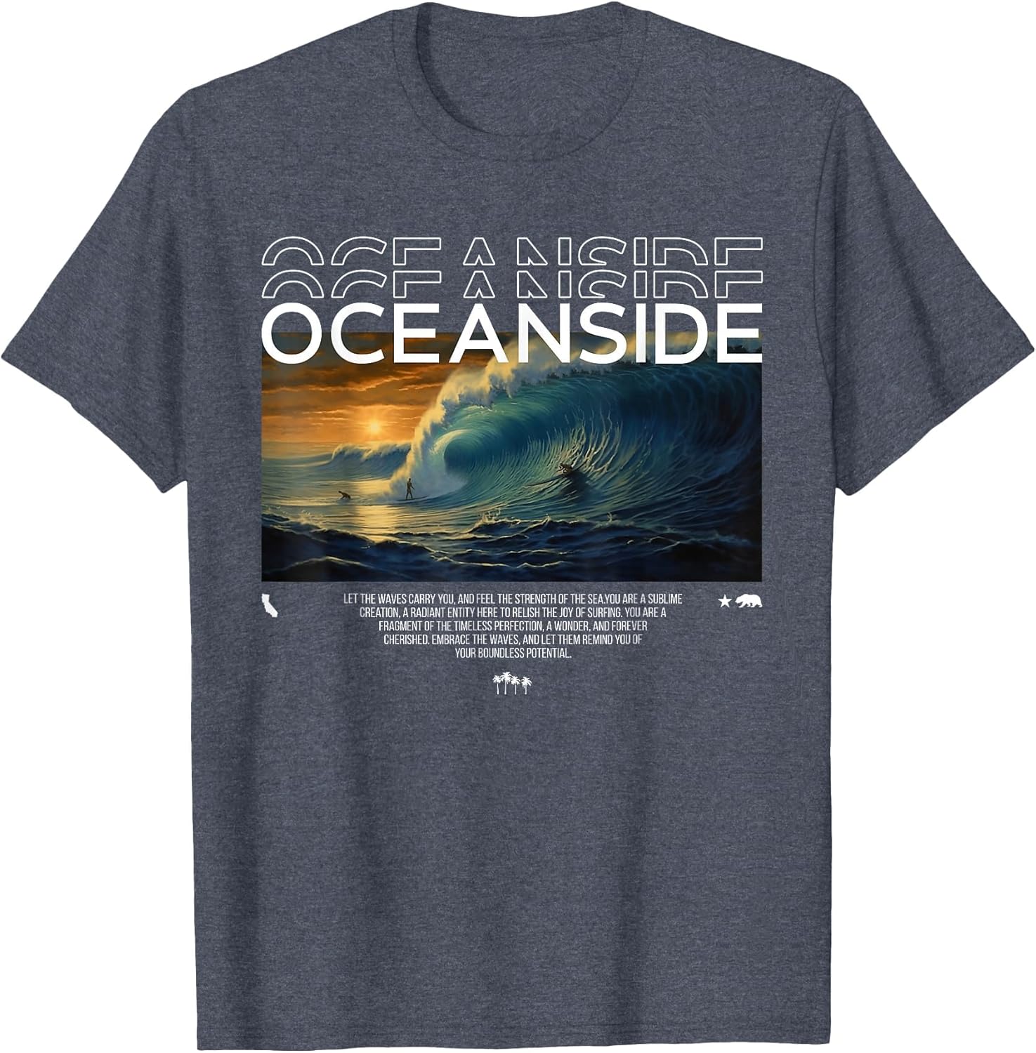Vintage Oceanside California Wave Surf CA Retro