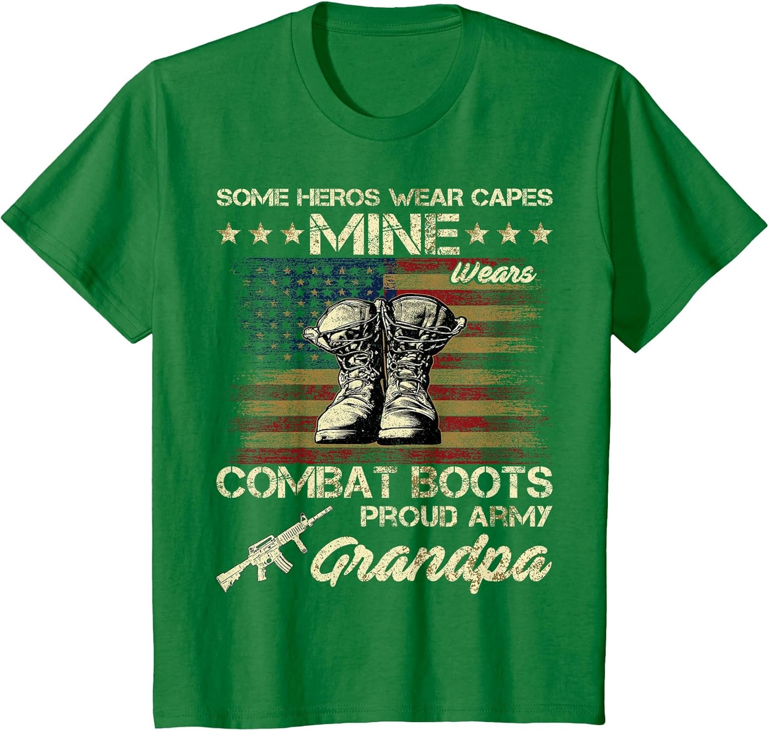 Some Heros Wear Capes Mine Wears Combat Boots Army Grandpa