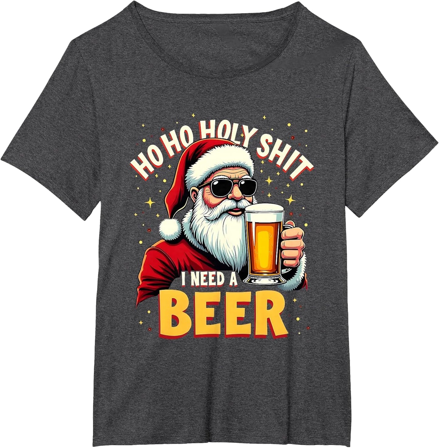 Ho Ho Holy Shit I Need a Beer Funny Santa Christmas Drinking