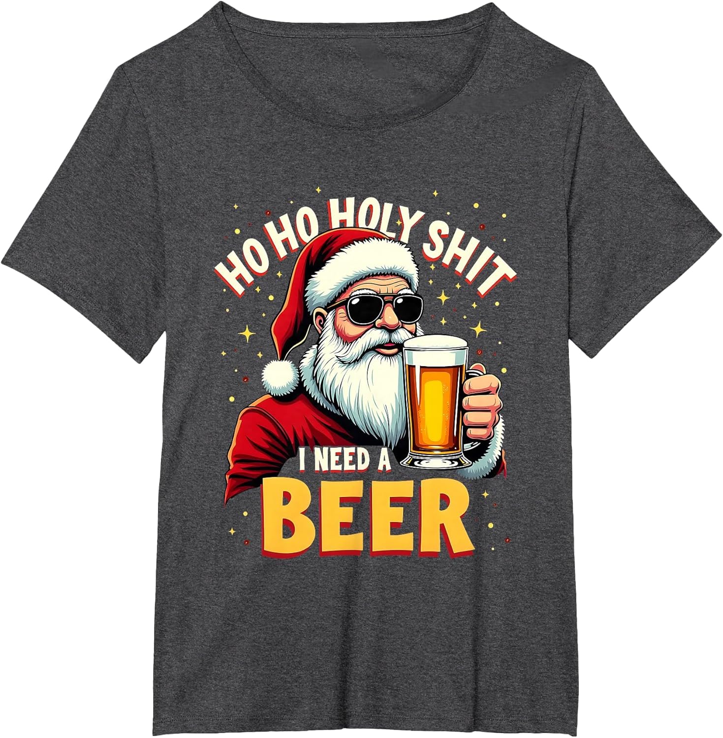 Ho Ho Holy Shit I Need a Beer Funny Santa Christmas Drinking