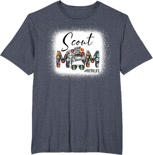 Scouting Scout Mom Life Messy Bun Hair Bleached Mother's Day