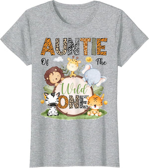 Auntie of The Wild One 1St Birthday Boy Safari Lover