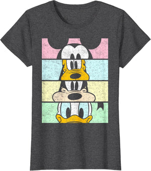 Disney Mickey and Friends Group Comic Panels , Women, Dark Heather Grey, X-Small