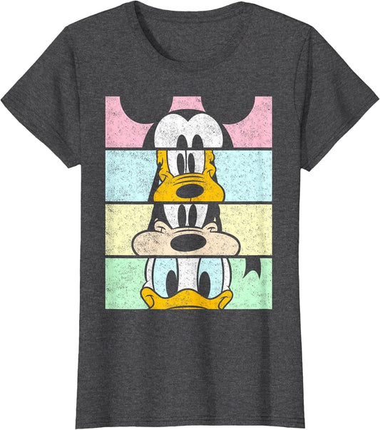 Disney Mickey and Friends Group Comic Panels , Women, Dark Heather Grey, X-Small