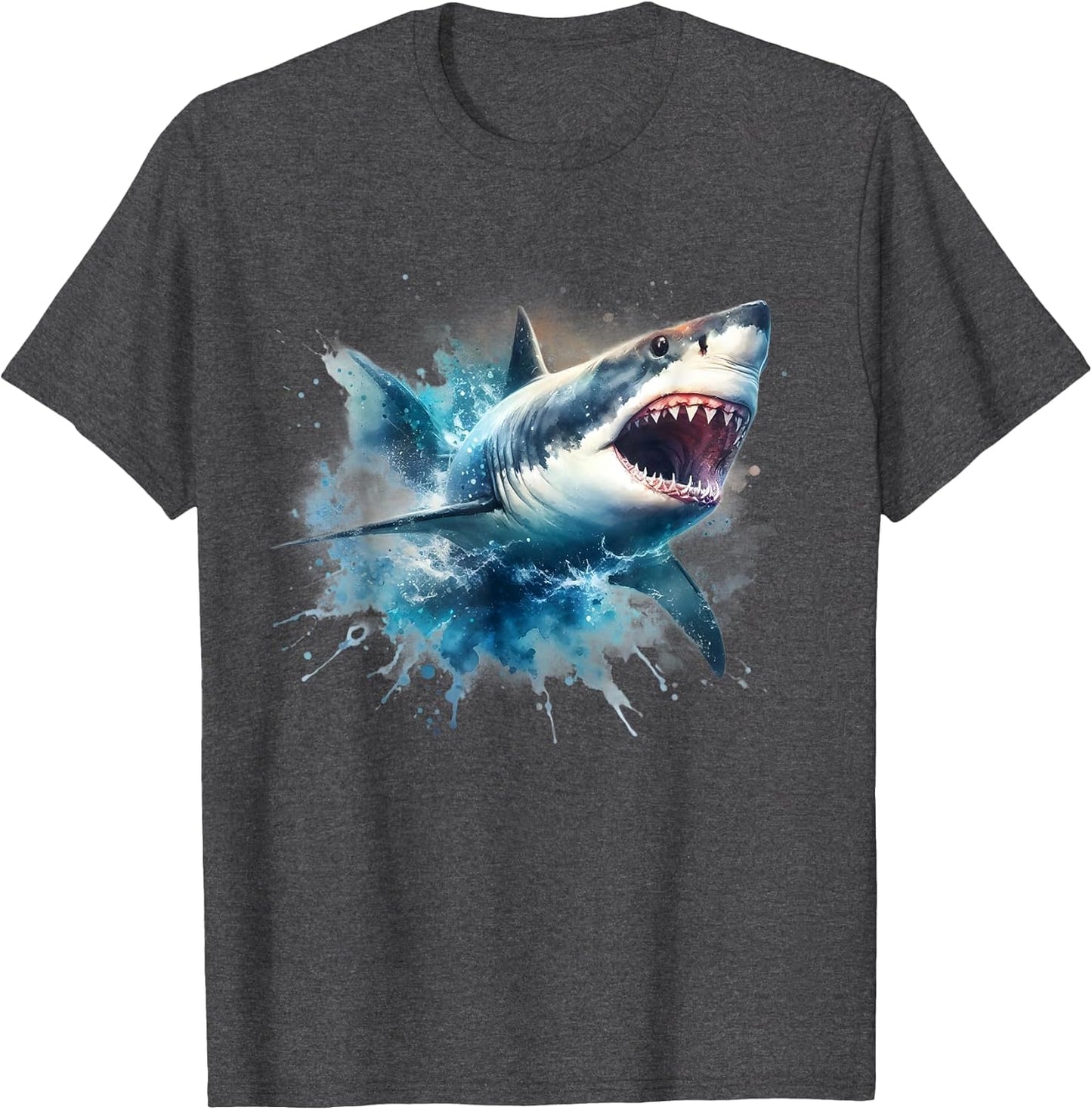 Cool Watercolor Great White Shark Open Jaw