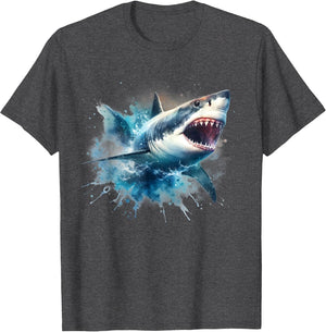 Cool Watercolor Great White Shark Open Jaw
