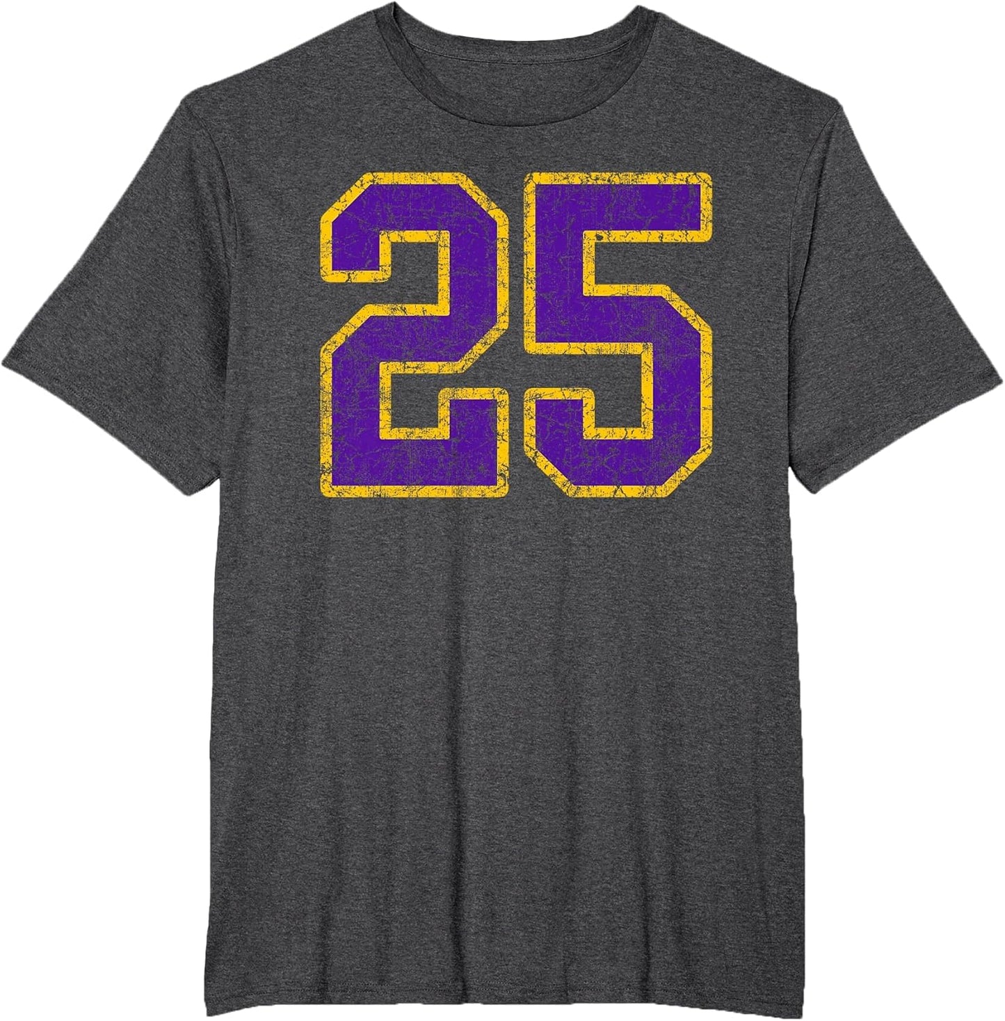 Purple Gold Number 25 Jersey Player Uniform #25 Grunge