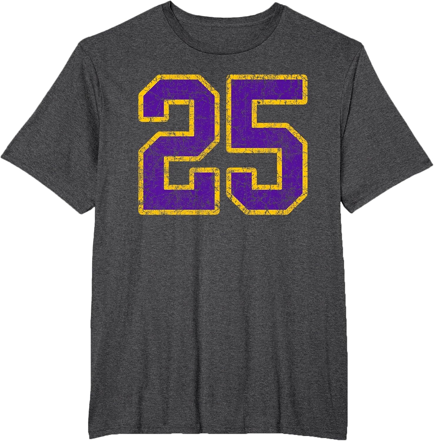 Purple Gold Number 25 Jersey Player Uniform #25 Grunge