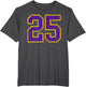 Purple Gold Number 25 Jersey Player Uniform #25 Grunge