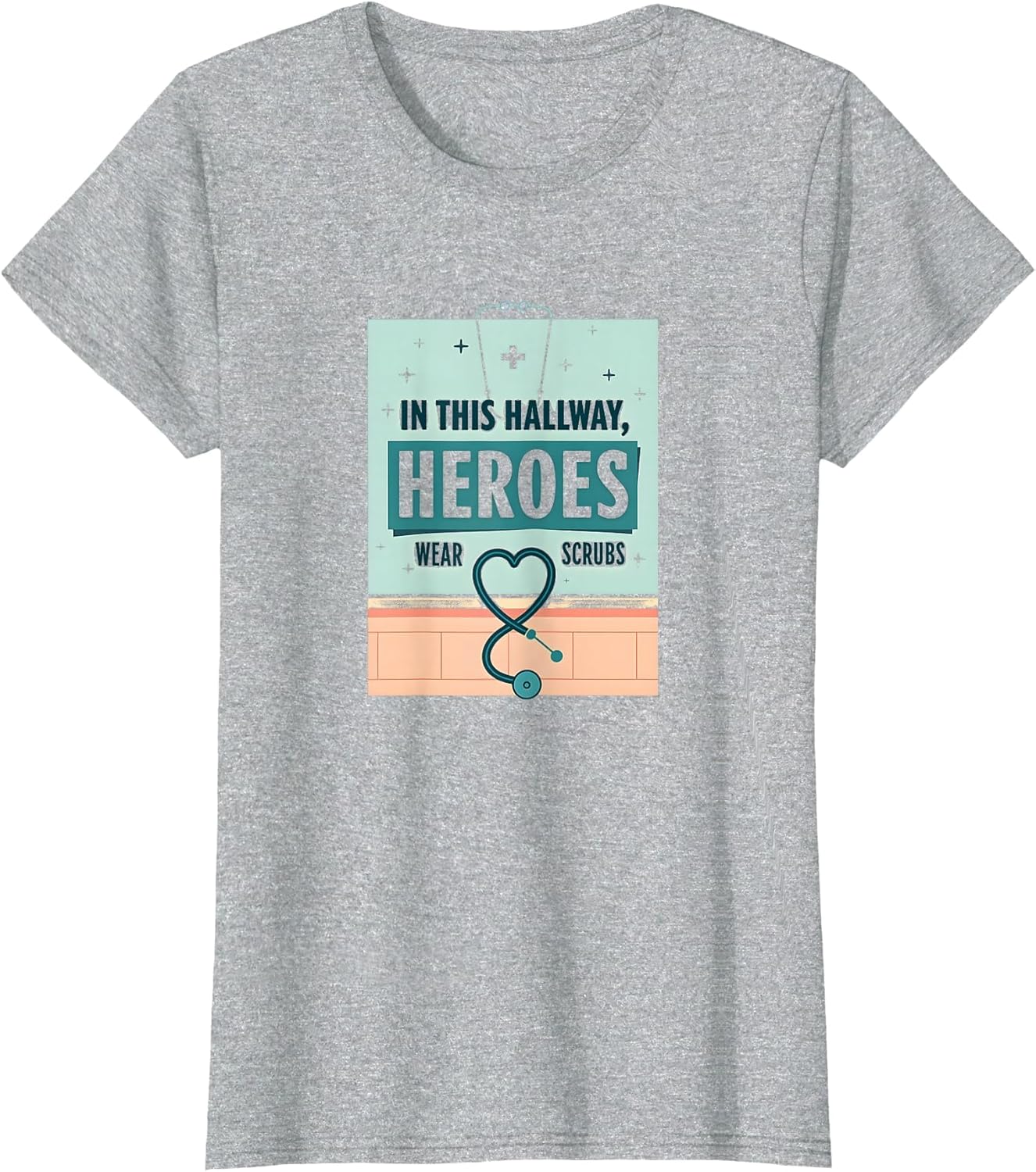 School Nurse Shirt: Heroes Wear Scrubs in Hallways