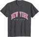New York New York NY Varsity Style Pink Text