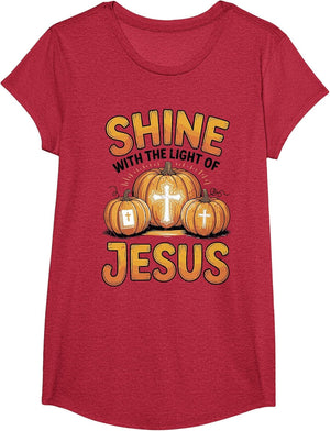 Kids Shine with The Light of Jesus Funny Christian Halloween