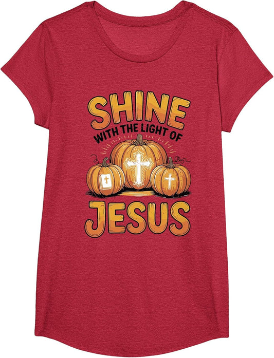 Kids Shine with The Light of Jesus Funny Christian Halloween