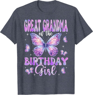 Great Grandma of The Birthday Girl Butterfly Family Matching