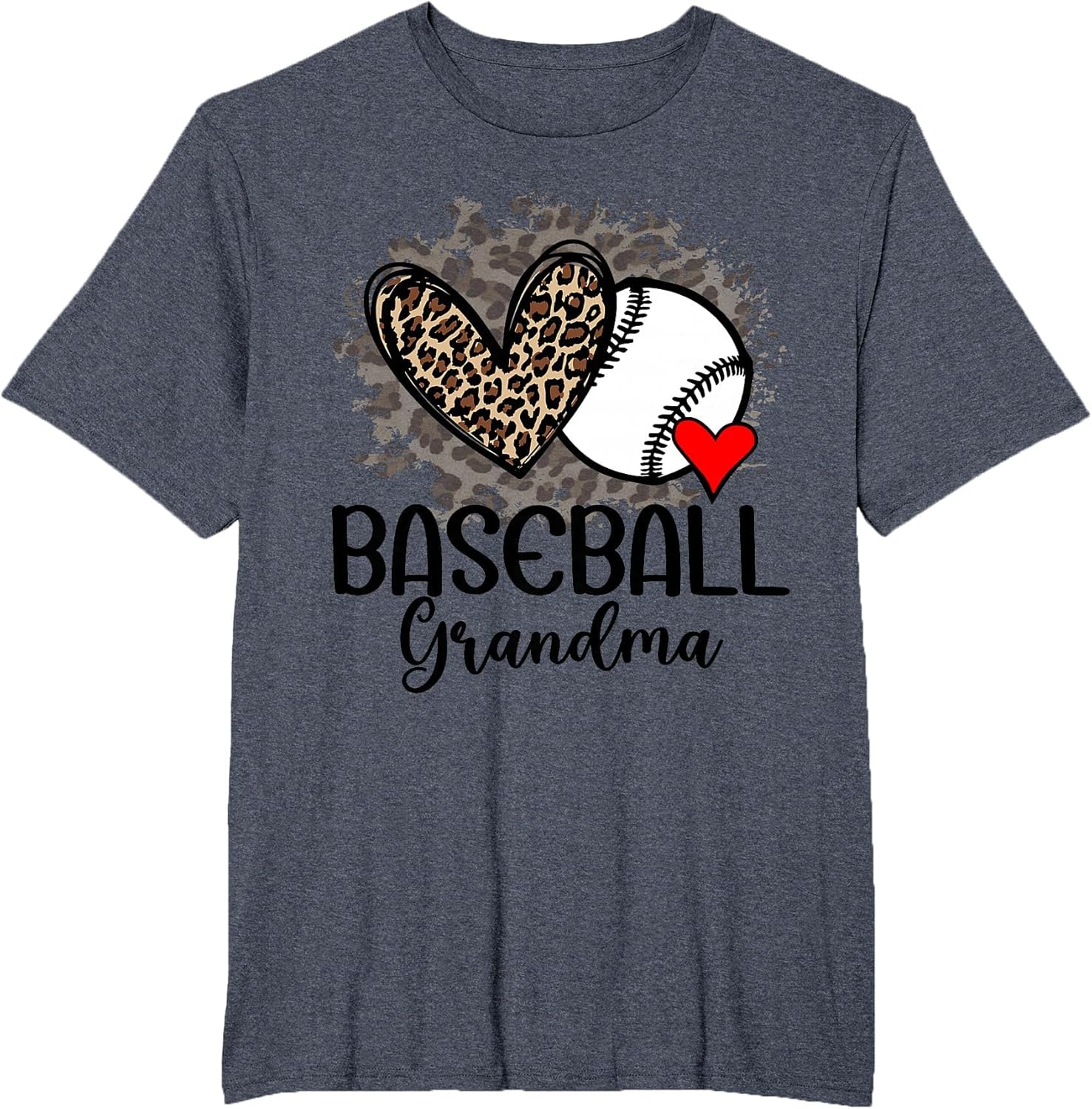Baseball Grandma Funny Leopard Heart Proud Baseball Grandma