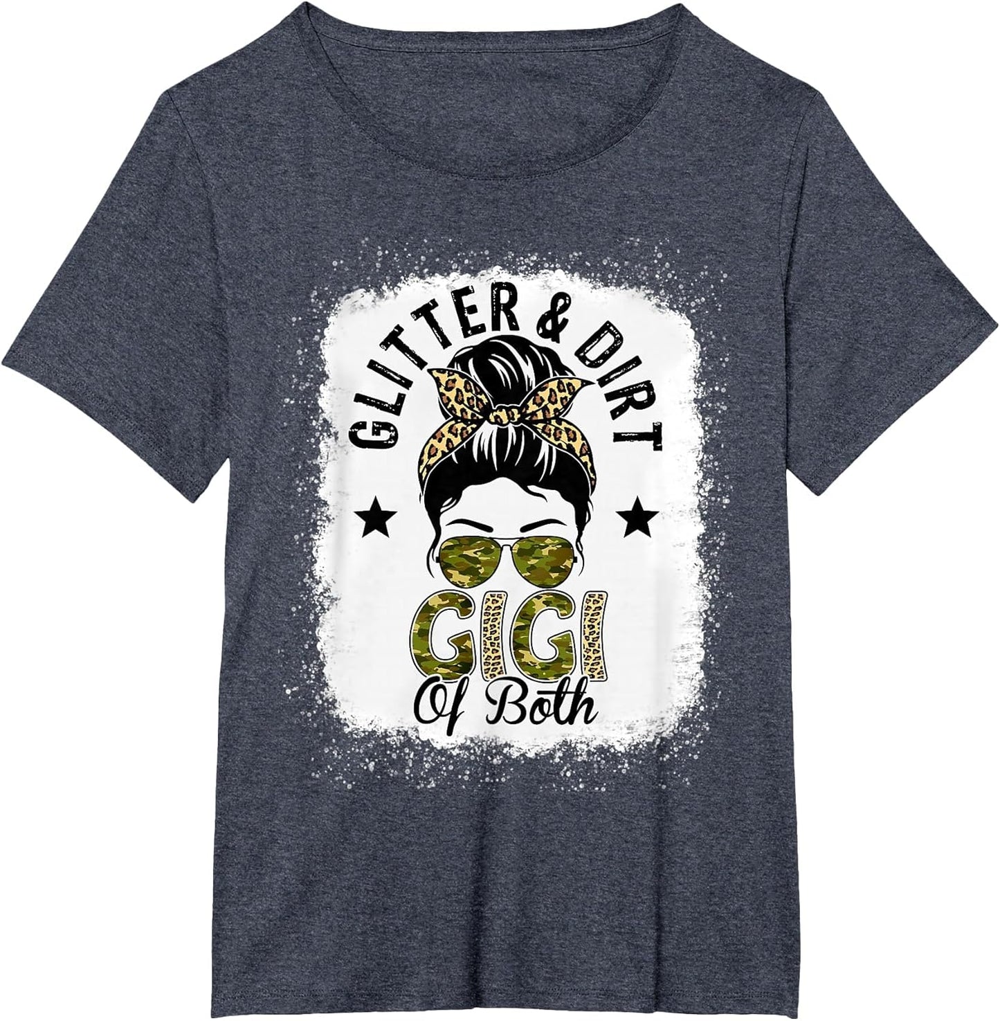 Gigi of Both Messy Bun Leopard Camo Bleached Mother's Day