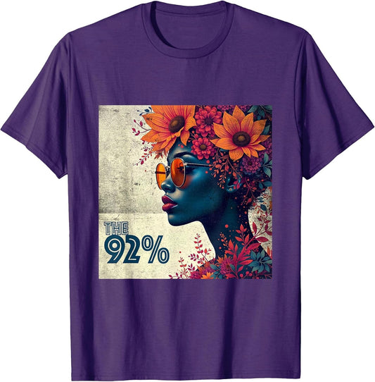 The 92 Percent – The 92 Logo on Floral Design Black Women