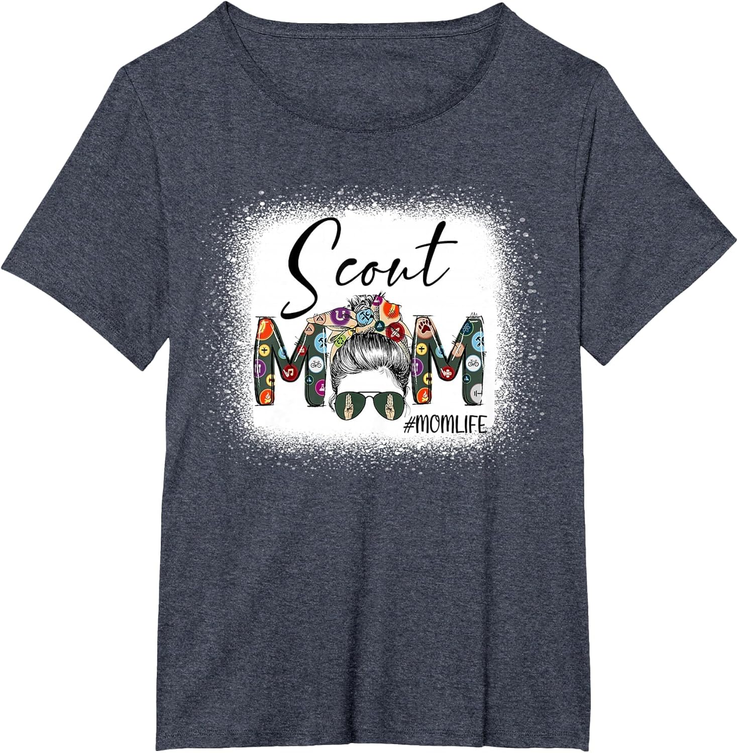 Scouting Scout Mom Life Messy Bun Hair Bleached Mother's Day