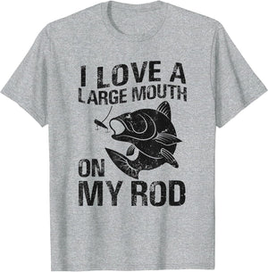 I Love a Large Mouth On My Rod Funny Bass Fisherman Graphic