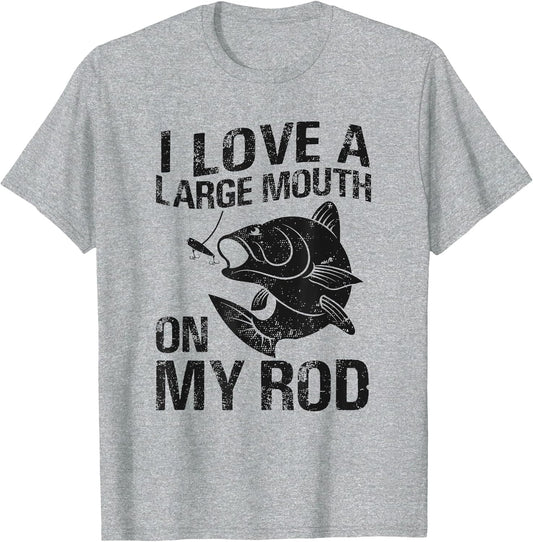 I Love a Large Mouth On My Rod Funny Bass Fisherman Graphic