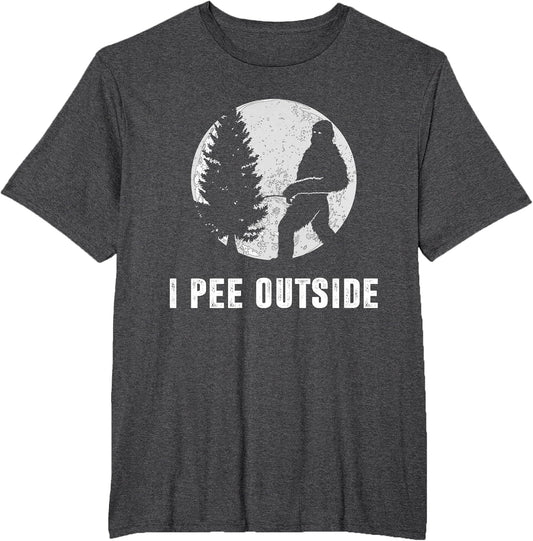 I Pee Outside Adult Humor Funny Sasquatch Bigfoot Camping
