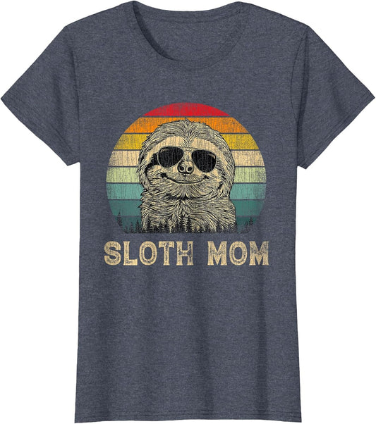 Vintage Sloth Mom Sloth Lovers Mommy Mother's Day