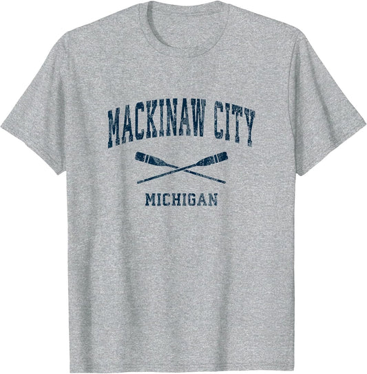 Mackinaw City Michigan Vintage Nautical Paddles Sports Oars
