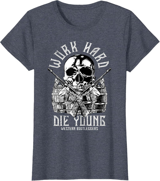 Work Hard Die Young Western Bootlegger Beer Barrels