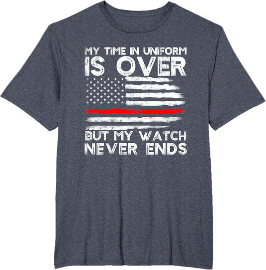 Retired Firefighter Stripe American Flag Retirement Grandpa