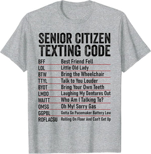 Senior Citizen Texting Code Funny Old People Grandpa
