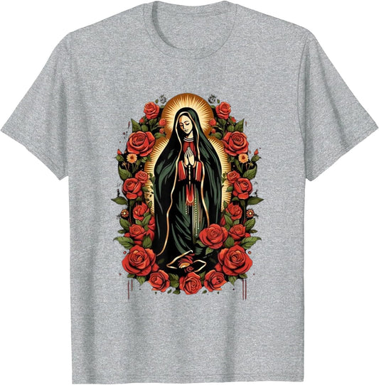 Our Lady De Guadalupe Shirt Men Women Roses