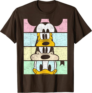 Disney Mickey and Friends Group Comic Panels , Men, Brown, Large