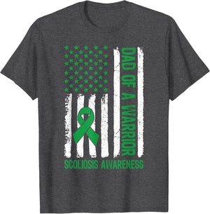 Dad of A Warrior Scoliosis Awareness Family US Flag