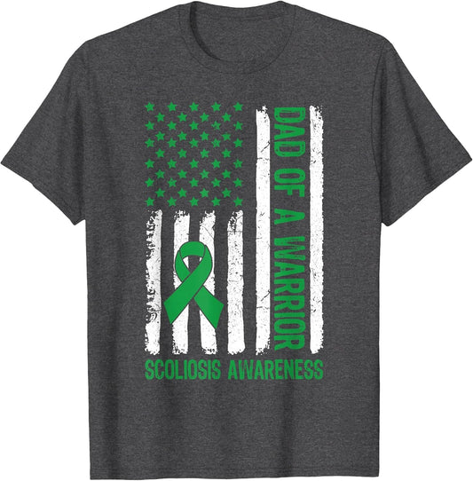 Dad of A Warrior Scoliosis Awareness Family US Flag