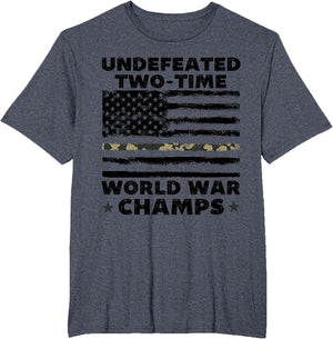 Undefeated World War Champs 4th of July American Army Flag