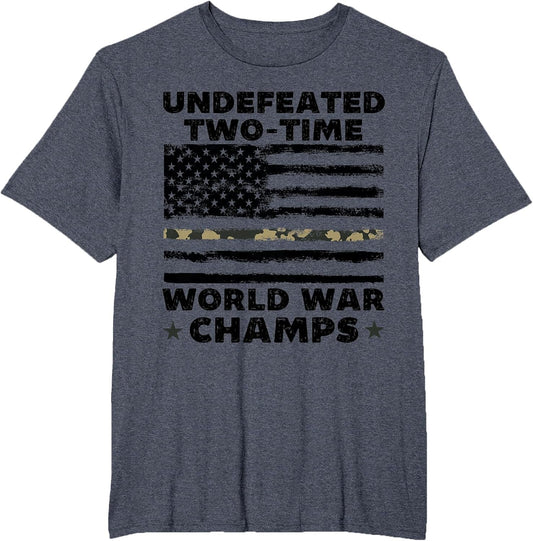 Undefeated World War Champs 4th of July American Army Flag