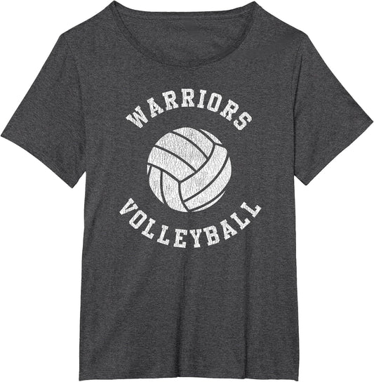 Warriors Volleyball Retro Distressed Team VB Graphic